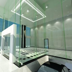 Không gian hiện đại, tiện nghi với vách kính an toàn